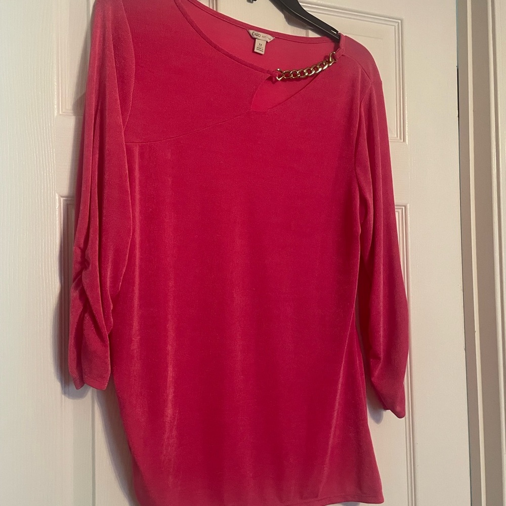 Cato Pink Chain Accent Top